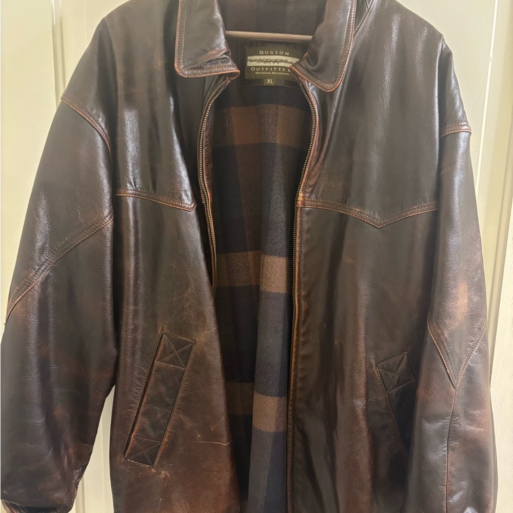 Boston Outfitters Men's Brown Leather Jacket